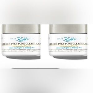 2 NEW Kiehl's Rare Earth Deep Pore Cleansing Masque .5 Fl Oz. & . One 17 FL Oz